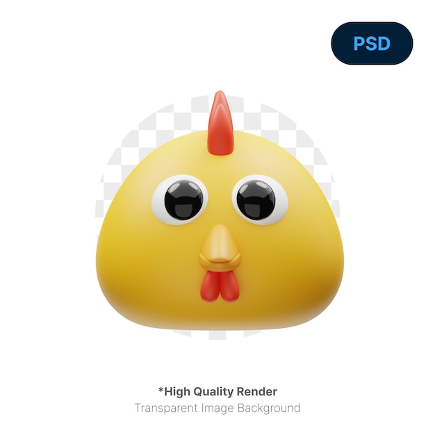 PSD poulet mignon animal icône 3d