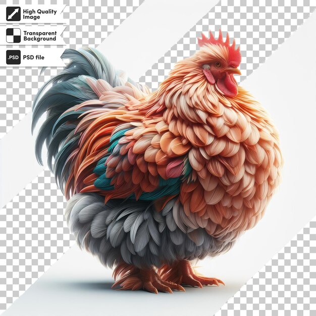 PSD un poulet qui est sur un écran avec une image d'un poulet
