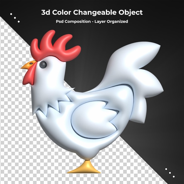 PSD poulet rôti sur fond transparent rendu 3d