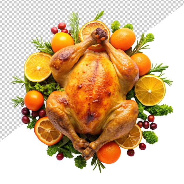 PSD poulet rôti sur fond transparent