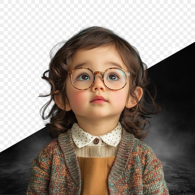 une poupée avec des lunettes et un pull avec un pull dessus