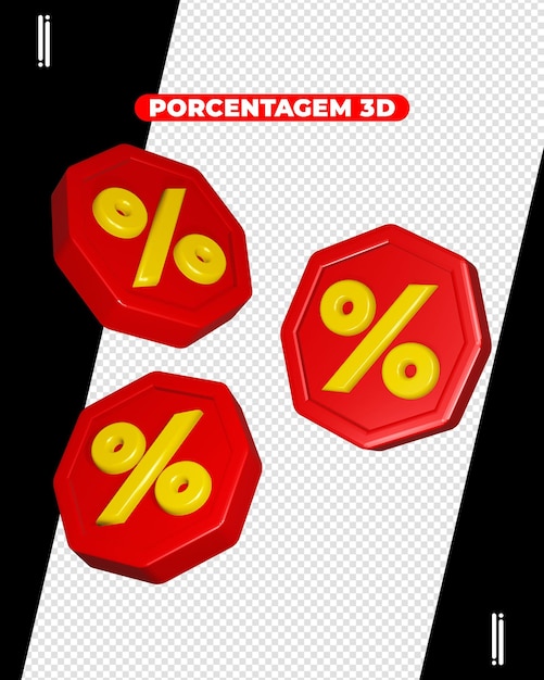 Pourcentage De Rendu 3d De L'arrière-plan Transparent