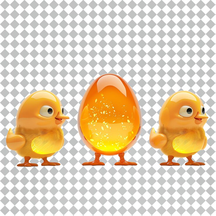 PSD des poussins et des œufs mignons