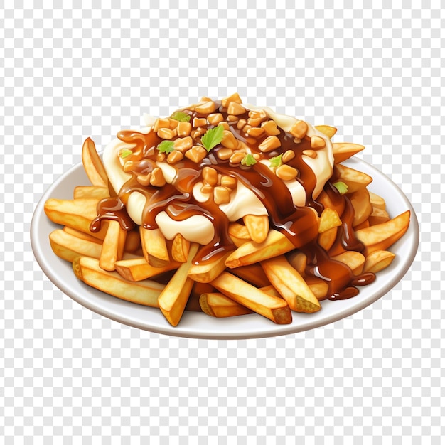 Poutine isolado em fundo transparente