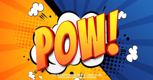 Pow Cartoon 3D-Textstil-Effekt