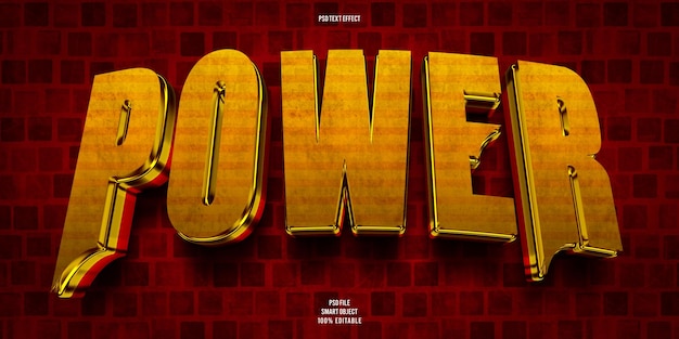 Power 3d bearbeitbarer Texteffekt