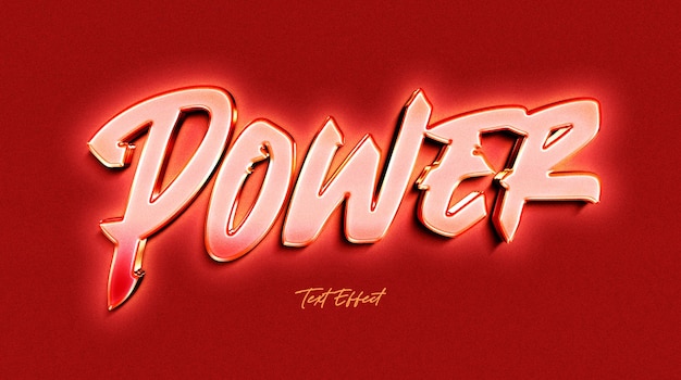 PSD power 3d-text-stil-effektvorlage