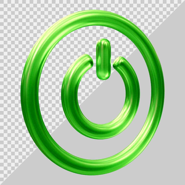PSD power button icon with 3d modern style