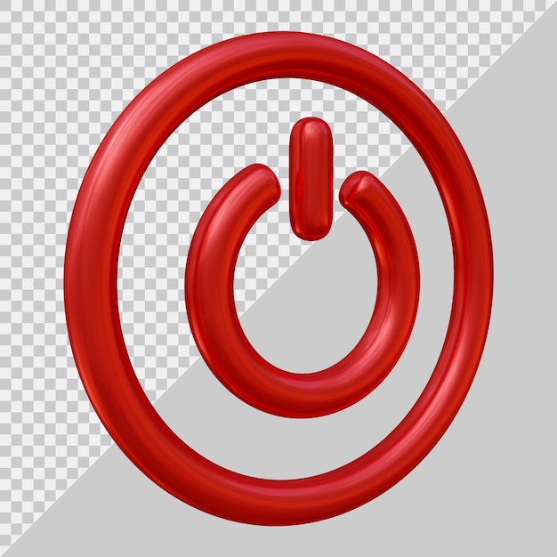 power button icon with 3d modern style