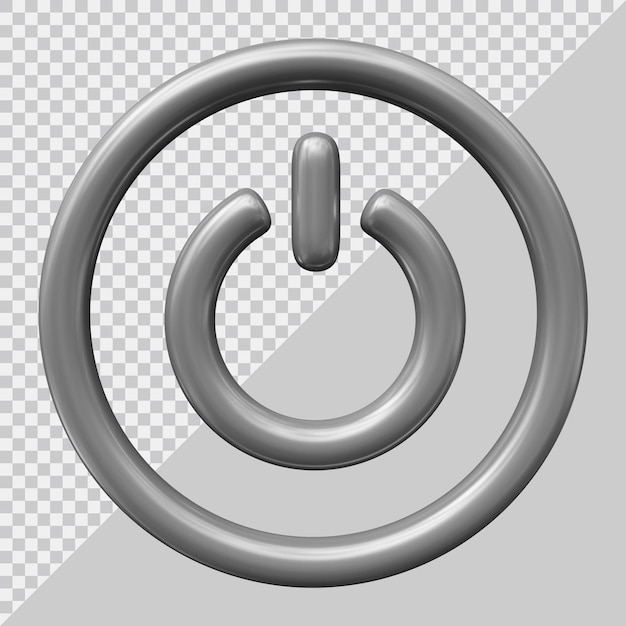 Power-Button-Symbol mit modernem 3D-Stil