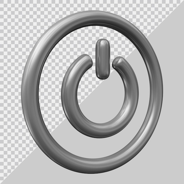 Power-Button-Symbol mit modernem 3D-Stil