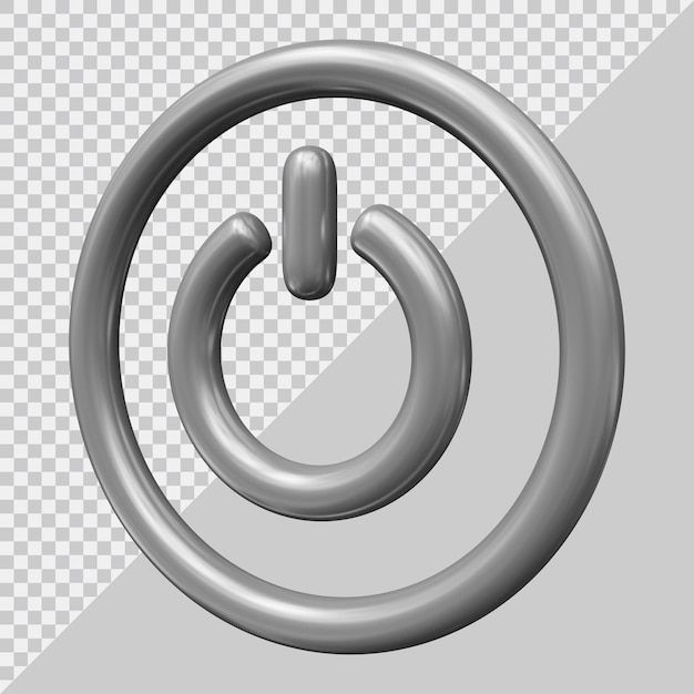 Power-Button-Symbol mit modernem 3D-Stil