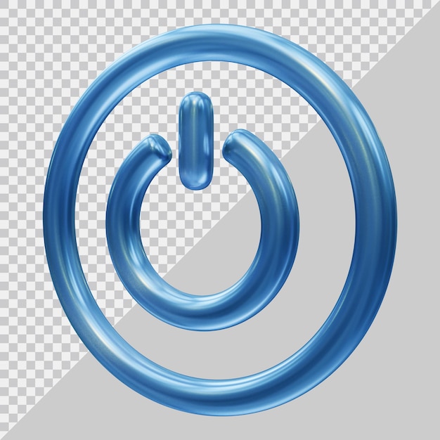 Power-button-symbol mit modernem 3d-stil