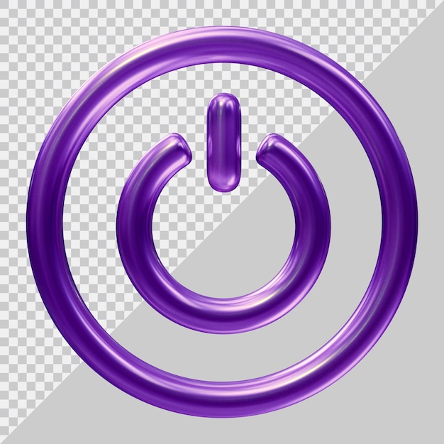 Power-Button-Symbol mit modernem 3D-Stil