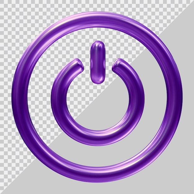 PSD power-button-symbol mit modernem 3d-stil