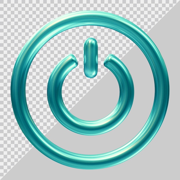 Power-Button-Symbol mit modernem 3D-Stil