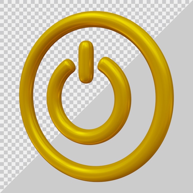 PSD power-button-symbol mit modernem 3d-stil