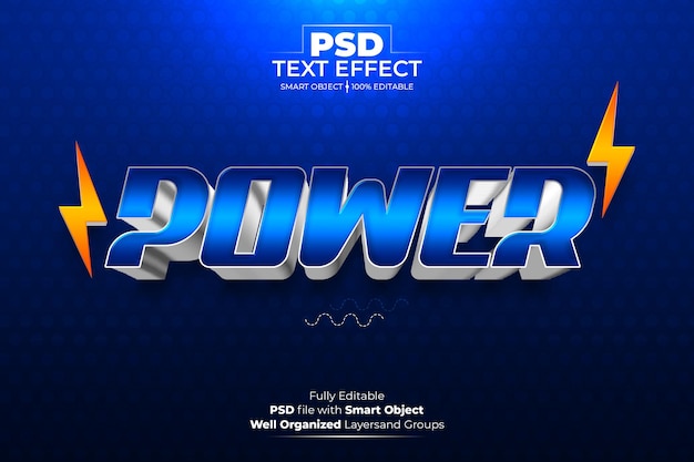 Power editierbarer Texteffekt im 3D-Stil