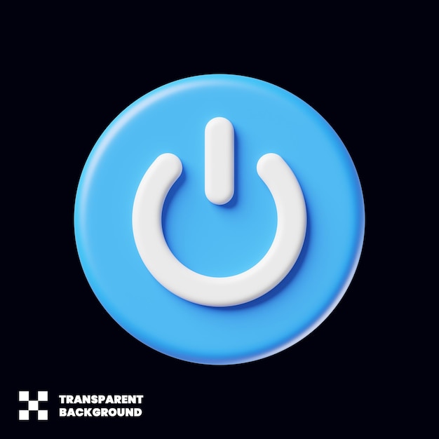 power sign on off icon in 3d render