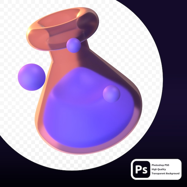 Pozione per gioco in rendering 3D per risorse grafiche web o presentazione