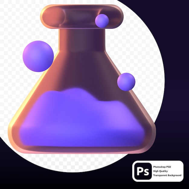 Pozione per gioco in rendering 3D per risorse grafiche web o presentazione