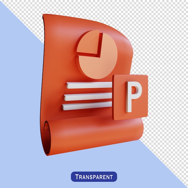 Ppt-symbol mit 3d-stil