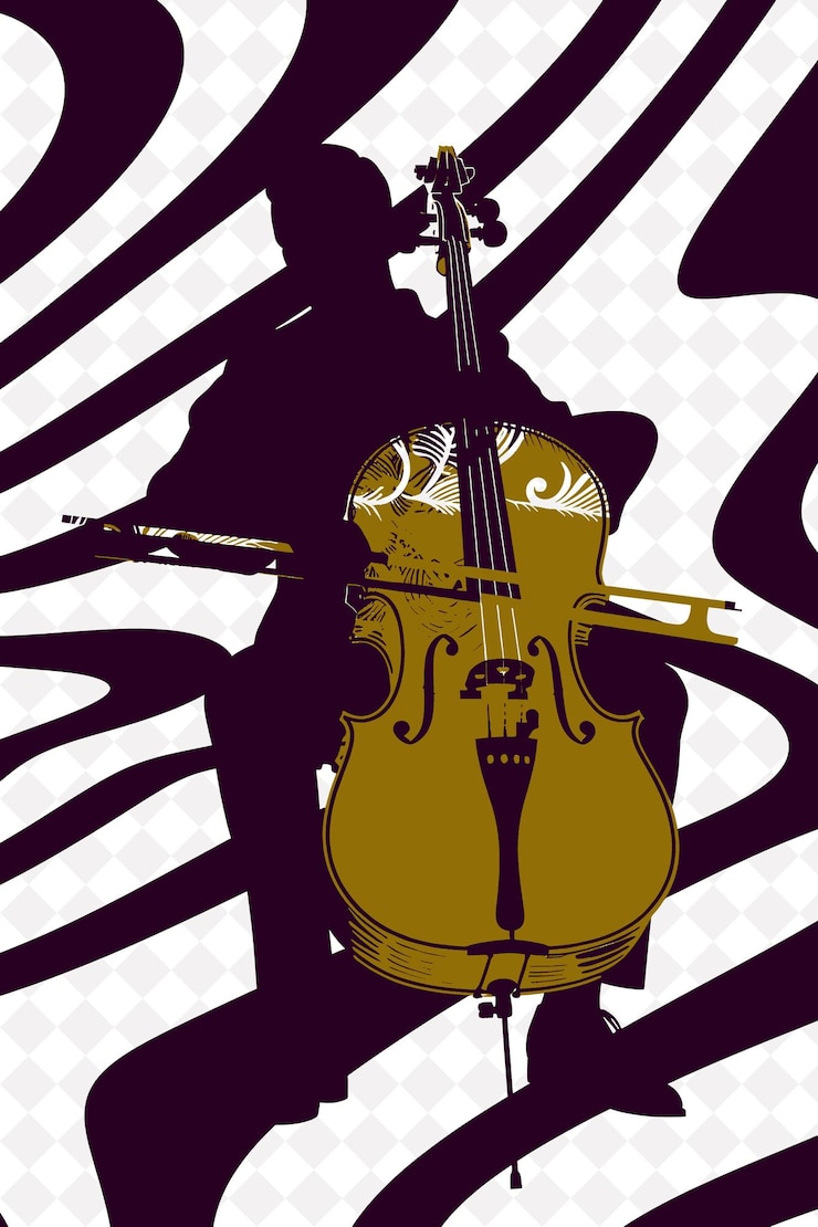 PSD prada la scène de la musique classique avec un musicien jouant et l'italie culture illustration design