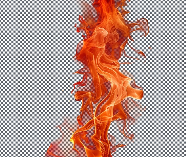 Prächtige Flamme, isoliert auf durchsichtigem Hintergrund