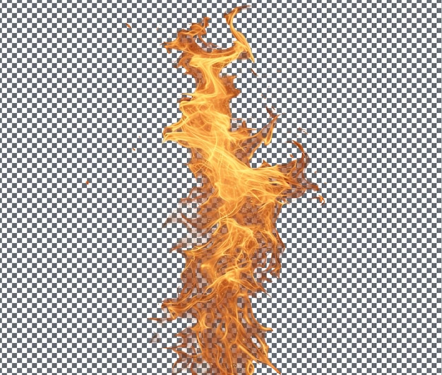 Prächtige Flamme, isoliert auf durchsichtigem Hintergrund