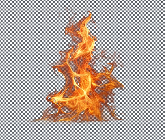 Prächtige Flamme, isoliert auf durchsichtigem Hintergrund