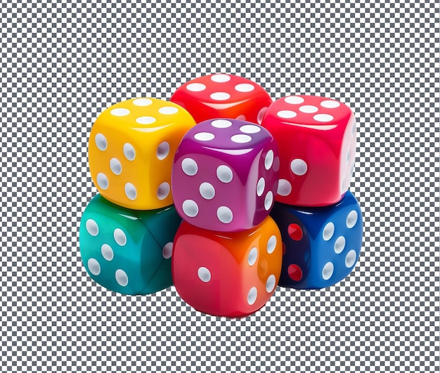 Prächtige Karnevalsspiele Würfel auf durchsichtigem Hintergrund