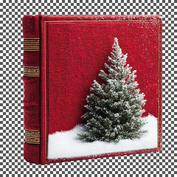 PSD prächtiges weihnachtsbuch mit versteckten bildern, isoliert auf durchsichtigem hintergrund