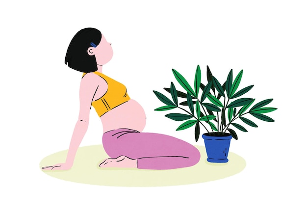 Pränatale Yoga-Pose-Illustration