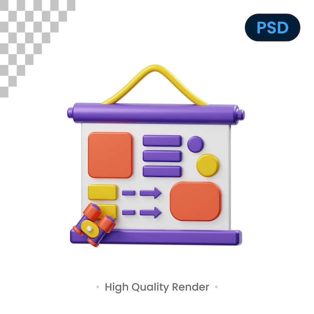 Präsentation 3D Render Illustration Premium Psd
