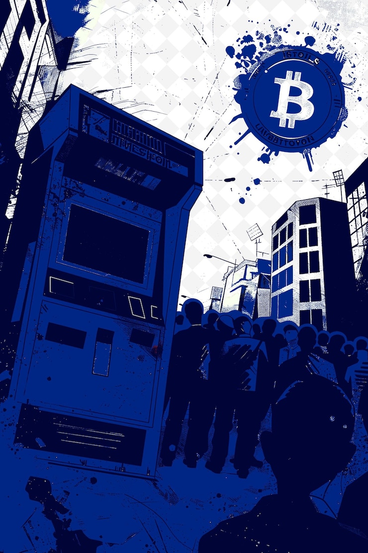 PSD präsidentschaftskandidat bei einer kundgebung zur förderung der verwendung von bitco flat illustration idea designs