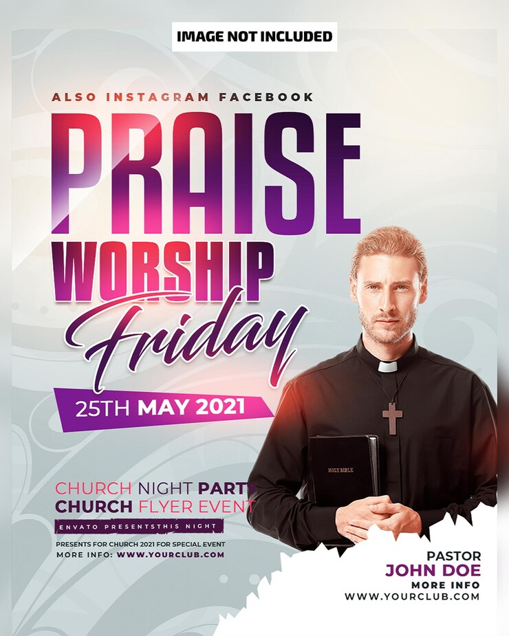 PSD praise and worship church event flyer