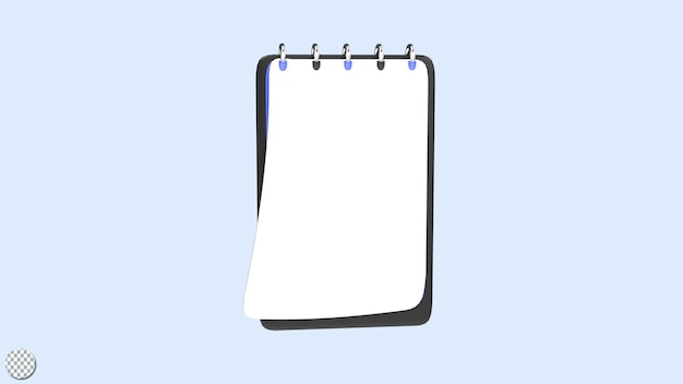 Prancheta de renderização 3D para papel de caixa de seleção de ilustração de equipamento de escritório escolar