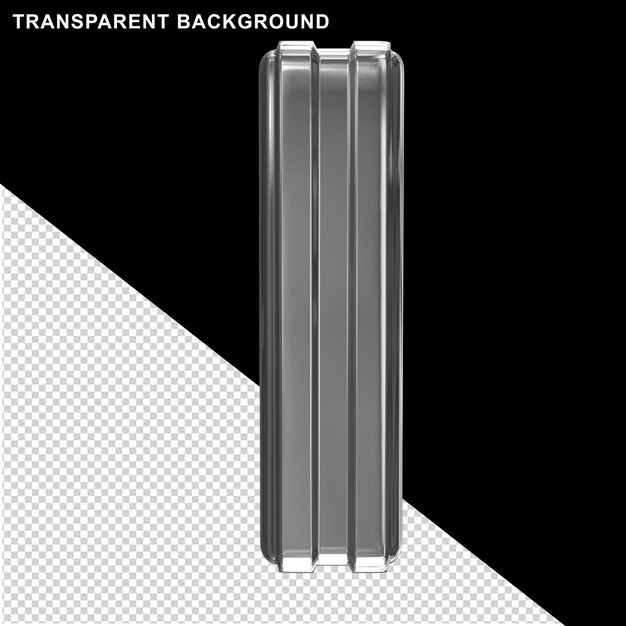 PSD prata com tiras verticais finas letra l
