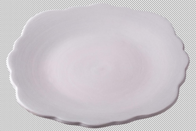 PSD prato de cerâmica branco vazio isolado sobre um fundo transparente