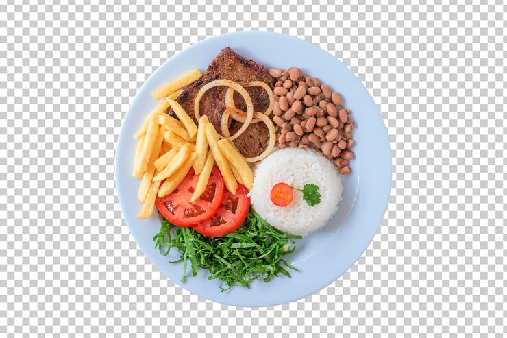 PSD prato de comida tradicional brasileira fundo transparente png