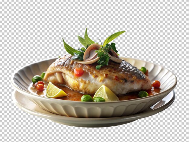 PSD prato de peixe cozido ao vapor com limões