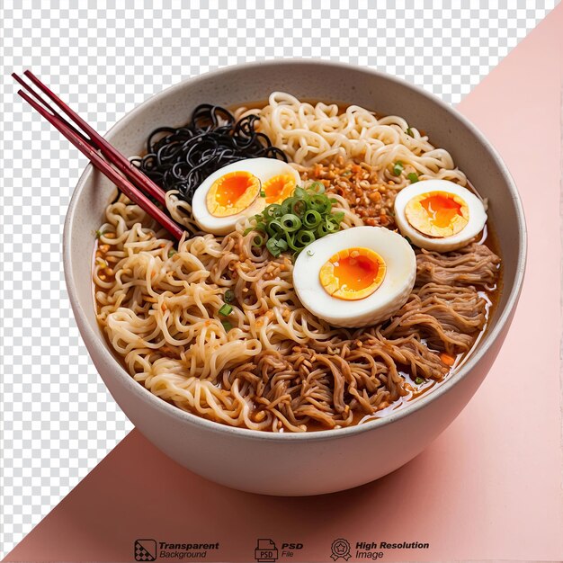 PSD prato de ramen isolado em fundo transparente