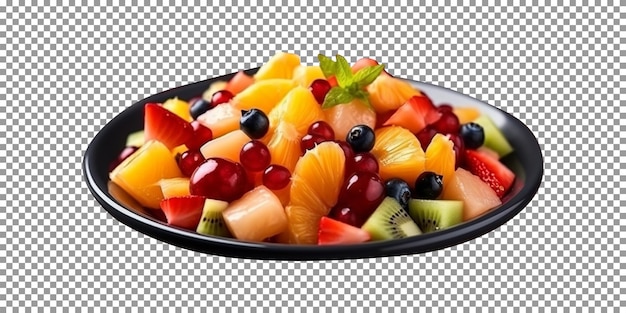 PSD prato de salada de frutas frescas isolado em fundo transparente
