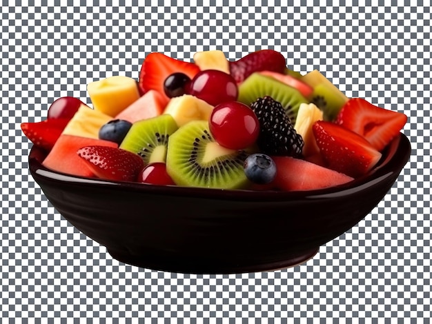 PSD prato de salada de frutas saborosa em fundo transparente