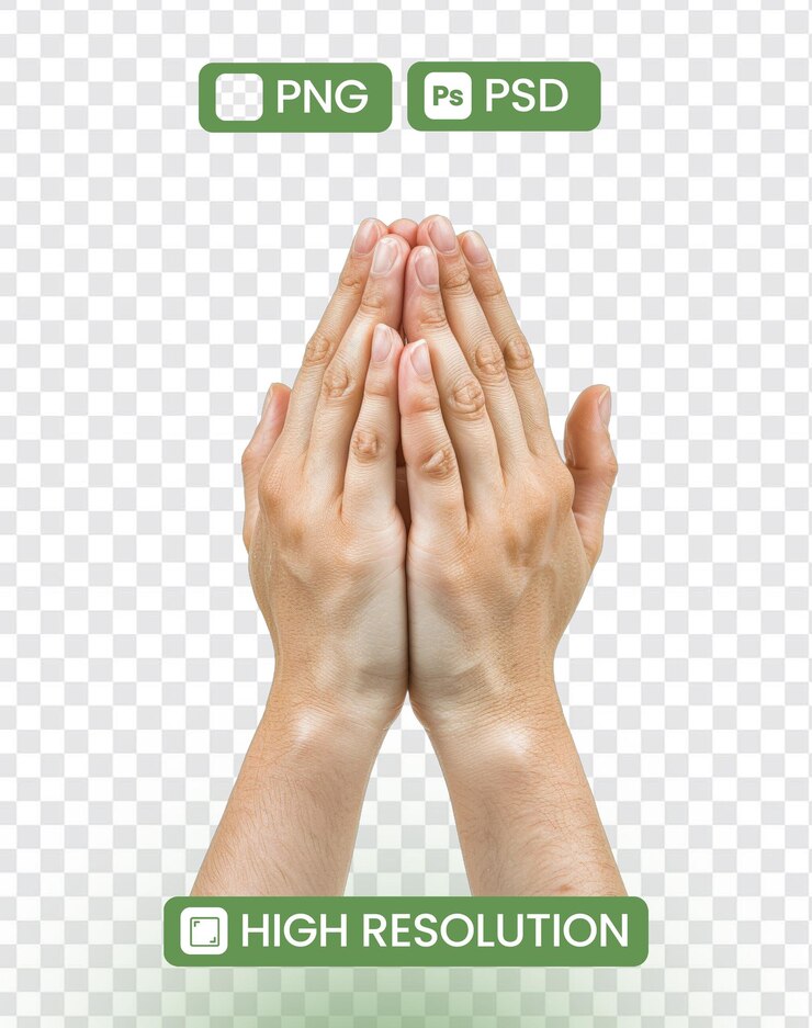 PSD praying hands ad alta risoluzione png psd