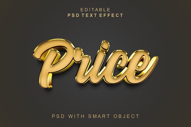 Precio efecto de texto 3d