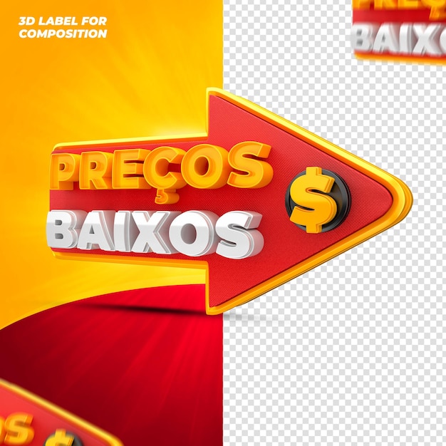 Precios bajos para campañas brasileñas render 3d