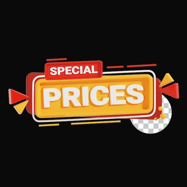 Precios especiales - Etiqueta de venta 3D para promociones