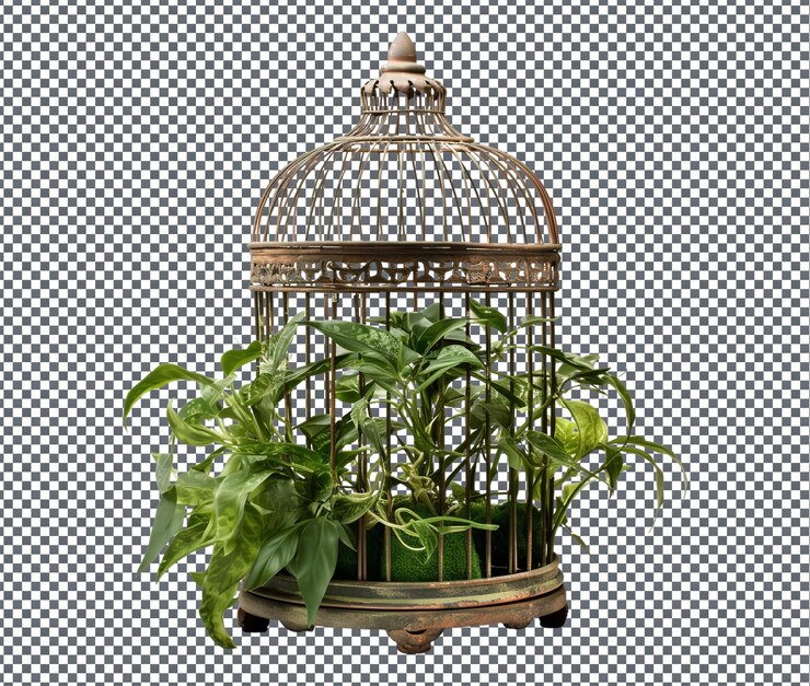 PSD preciosa planta de jaula de pájaros aislada sobre un fondo transparente