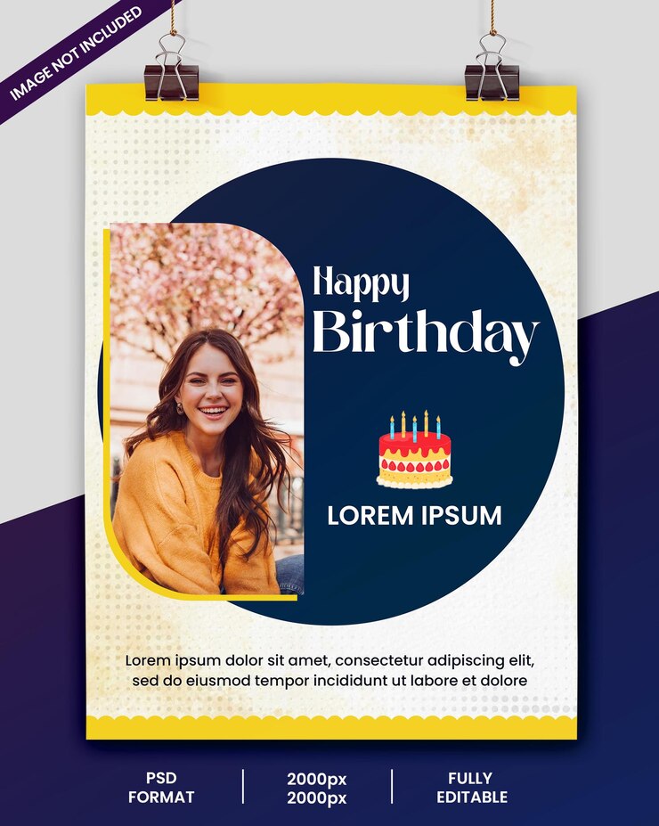 Preciosa plantilla de tarjeta de cumpleaños
